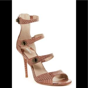 NWOB LEON MAX Saffy Genuine Snakeskin heeled Sandal